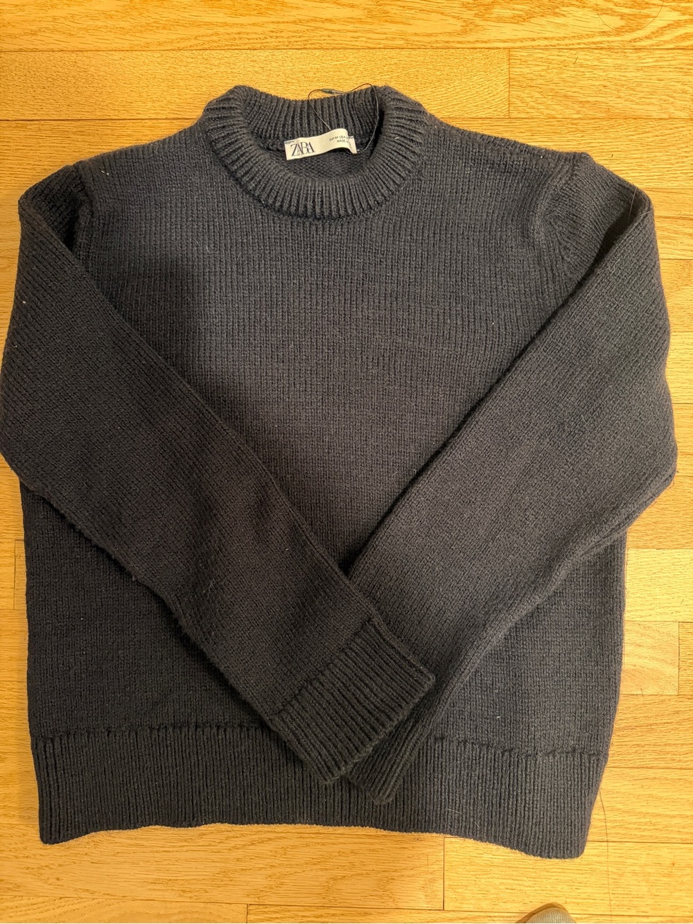 ZARA Women’s  Crewneck Sweater in Dark Navy